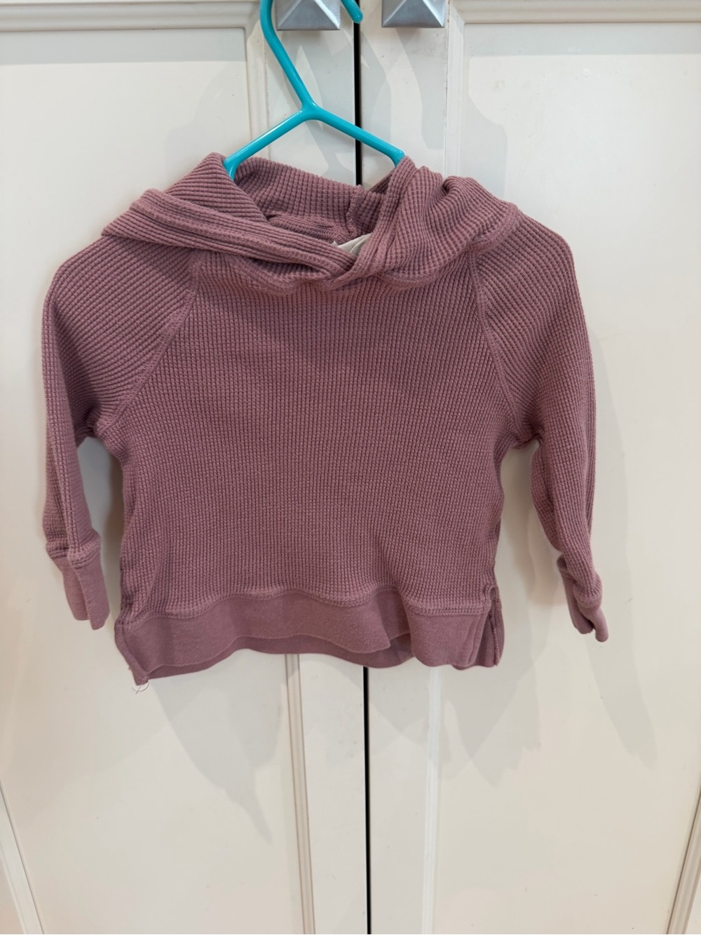 Spearmint love 2t Girls' Cozy Mauve Hooded Waffle Knit Sweater